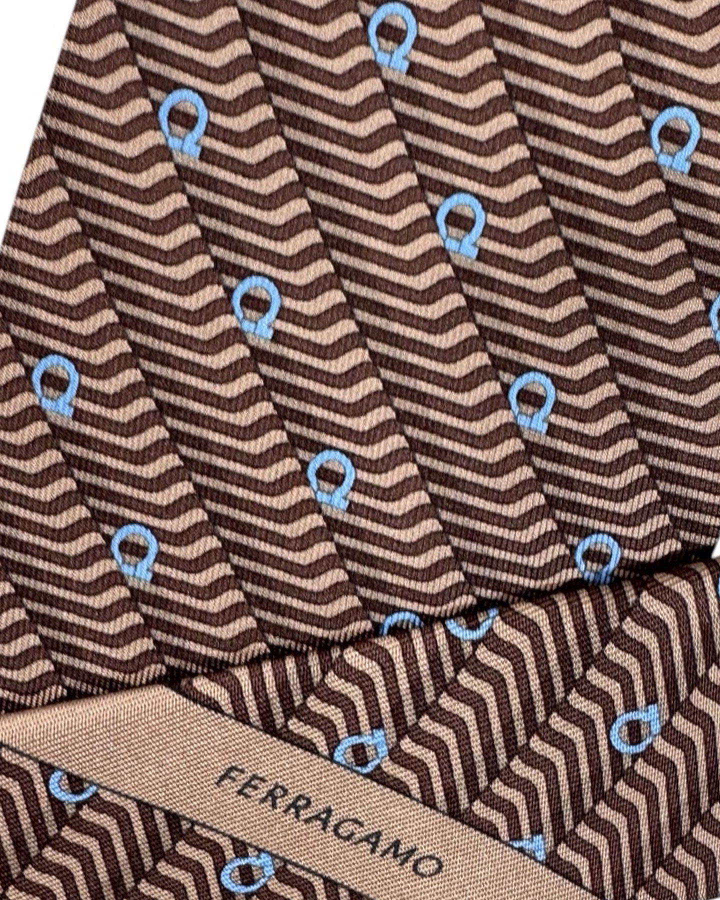 Salvatore Ferragamo Silk Tie Brown Gancini