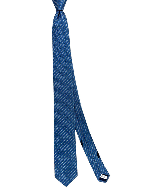 Salvatore Ferragamo Tie Blue Logo Stripes - Tie Deals