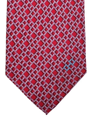 Salvatore Ferragamo Tie Red Pink Square Gancini