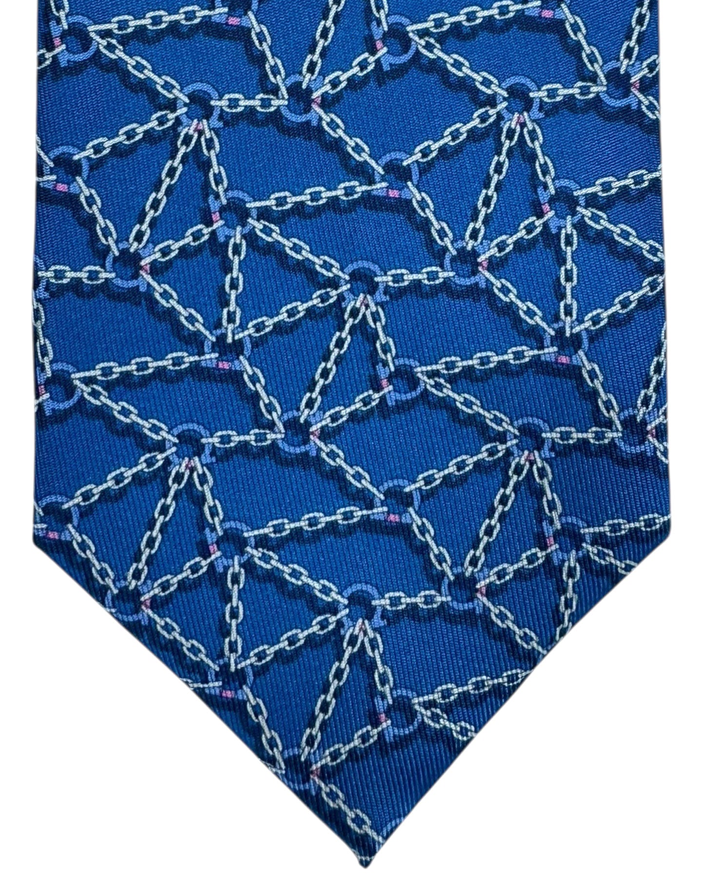 Salvatore Ferragamo Tie Blue Gancini & Chain