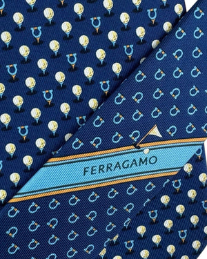 Salvatore Ferragamo Tie Navy Golf 