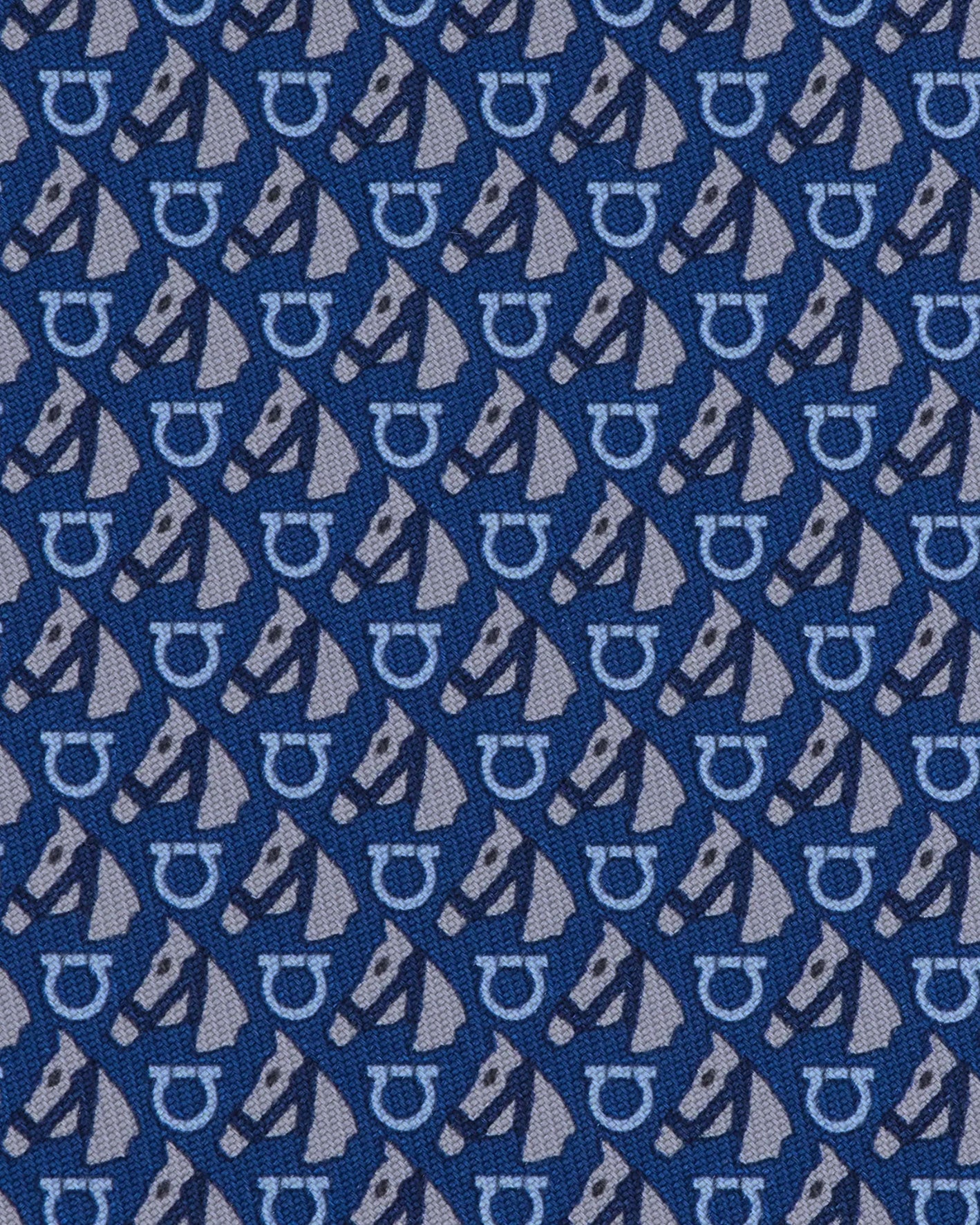 Salvatore Ferragamo Tie Navy Equestrian Horse Design NEW