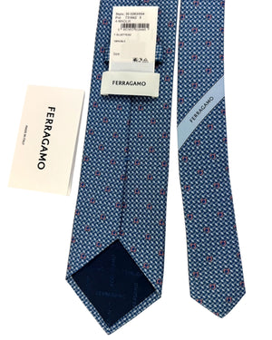 Salvatore Ferragamo Tie Blue Gancini Design