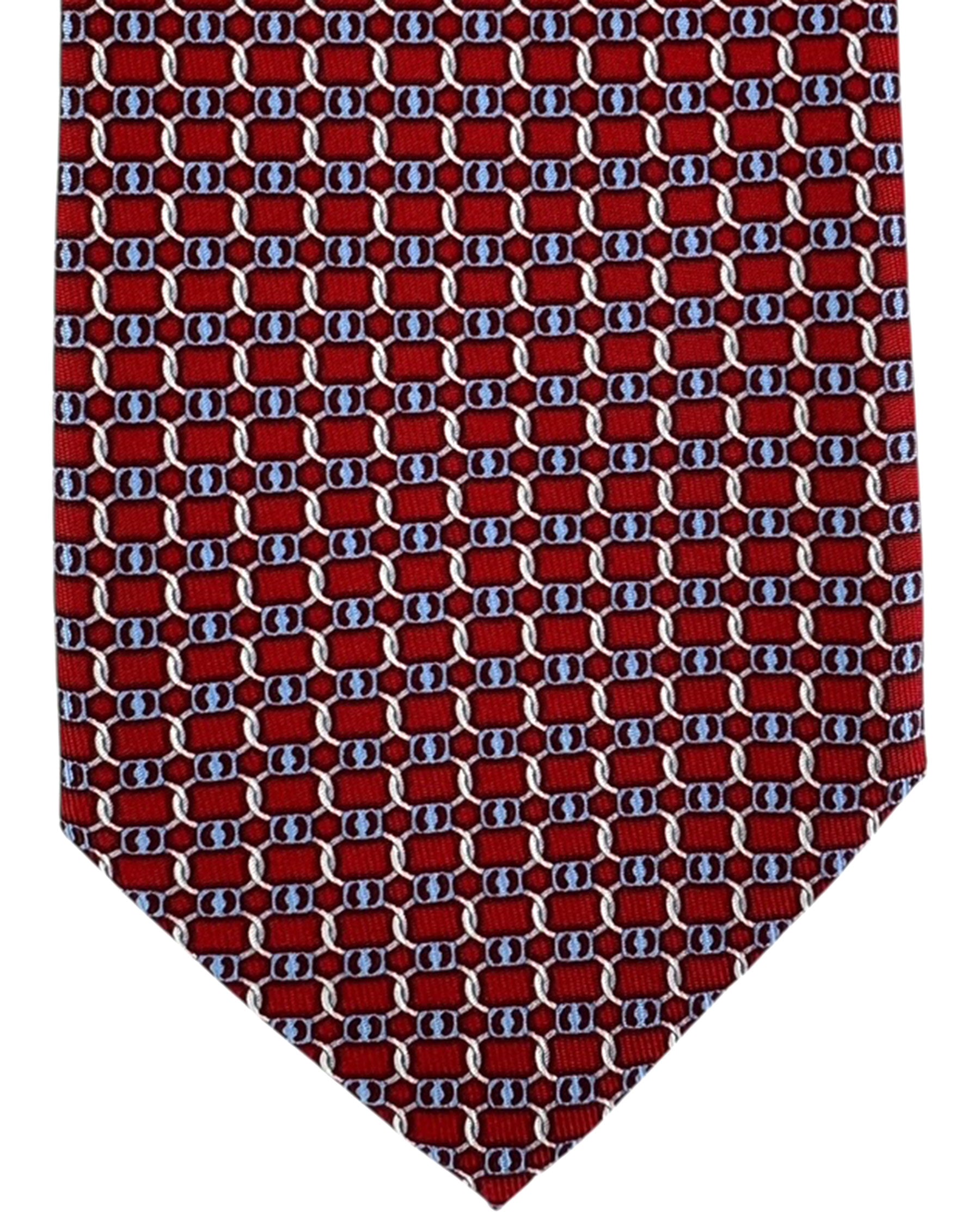 Salvatore Ferragamo Red Blue Gancini Clip - New Collection