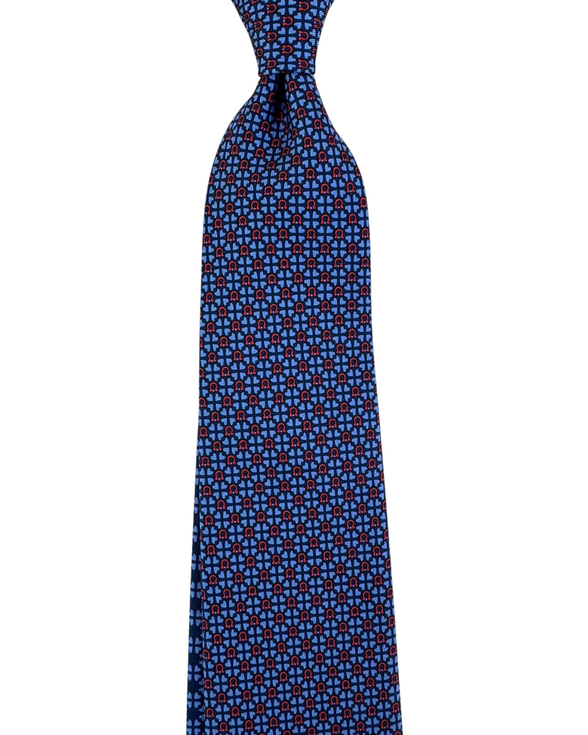 Salvatore Ferragamo Tie Dark Blue Gancios & Hearts - New Collection