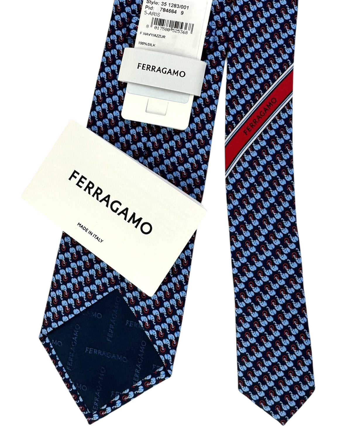 Ferragamo Navy Blue Elephants 