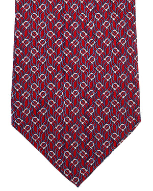 Salvatore Ferragamo Tie Red Gancini Tertris