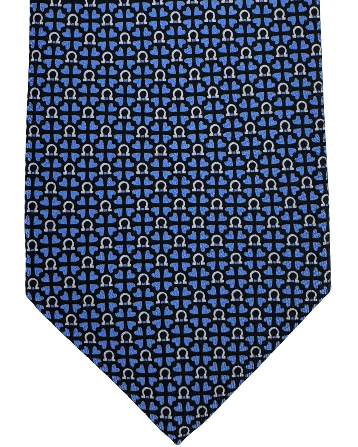 Salvatore Ferragamo Tie Navy Blue Gancini Design