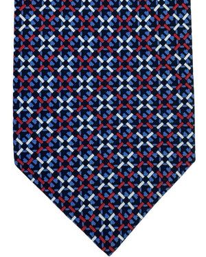 Salvatore Ferragamo Tie Striped Gancini Midnight Blue
