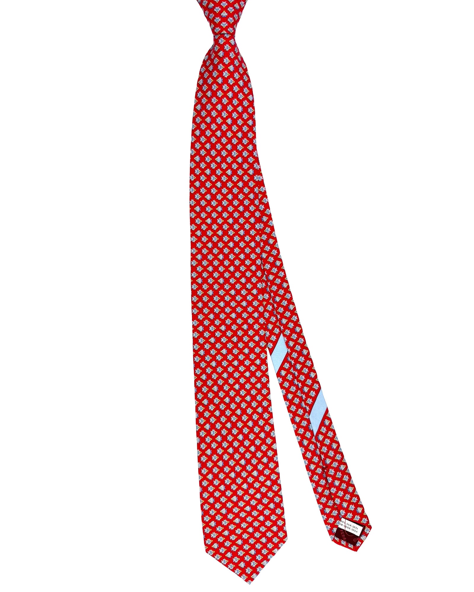 Salvatore Ferragamo Tie Red Fish Design