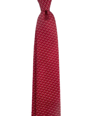 Ferragamo Tie Red Gancini Design