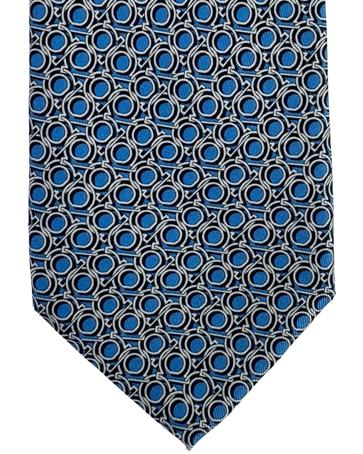Salvatore Ferragamo Tie Interlocking Gancini Blue