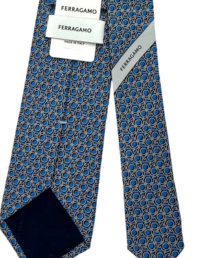 Salvatore Ferragamo Tie Interlocking Gancini Blue