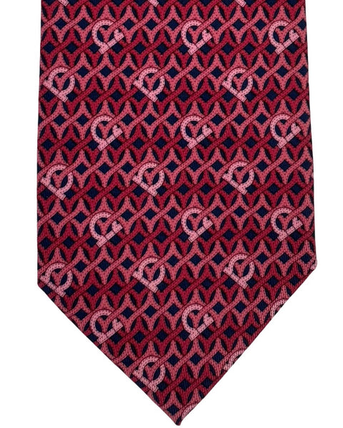 Salvatore Ferragamo Tie Bordeaux Pink and Black Gancini Design