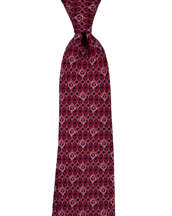 Salvatore Ferragamo Tie Bordeaux Pink and Black Gancini Design