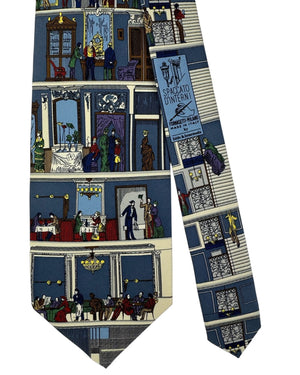 Fornasetti Tie Midnight Blue Spacato d'Interni Design - Wide Necktie