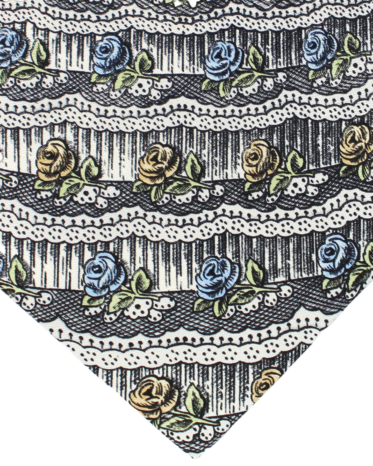 Fornasetti Silk Tie Navy Nanti Auguri Design - Wide Necktie