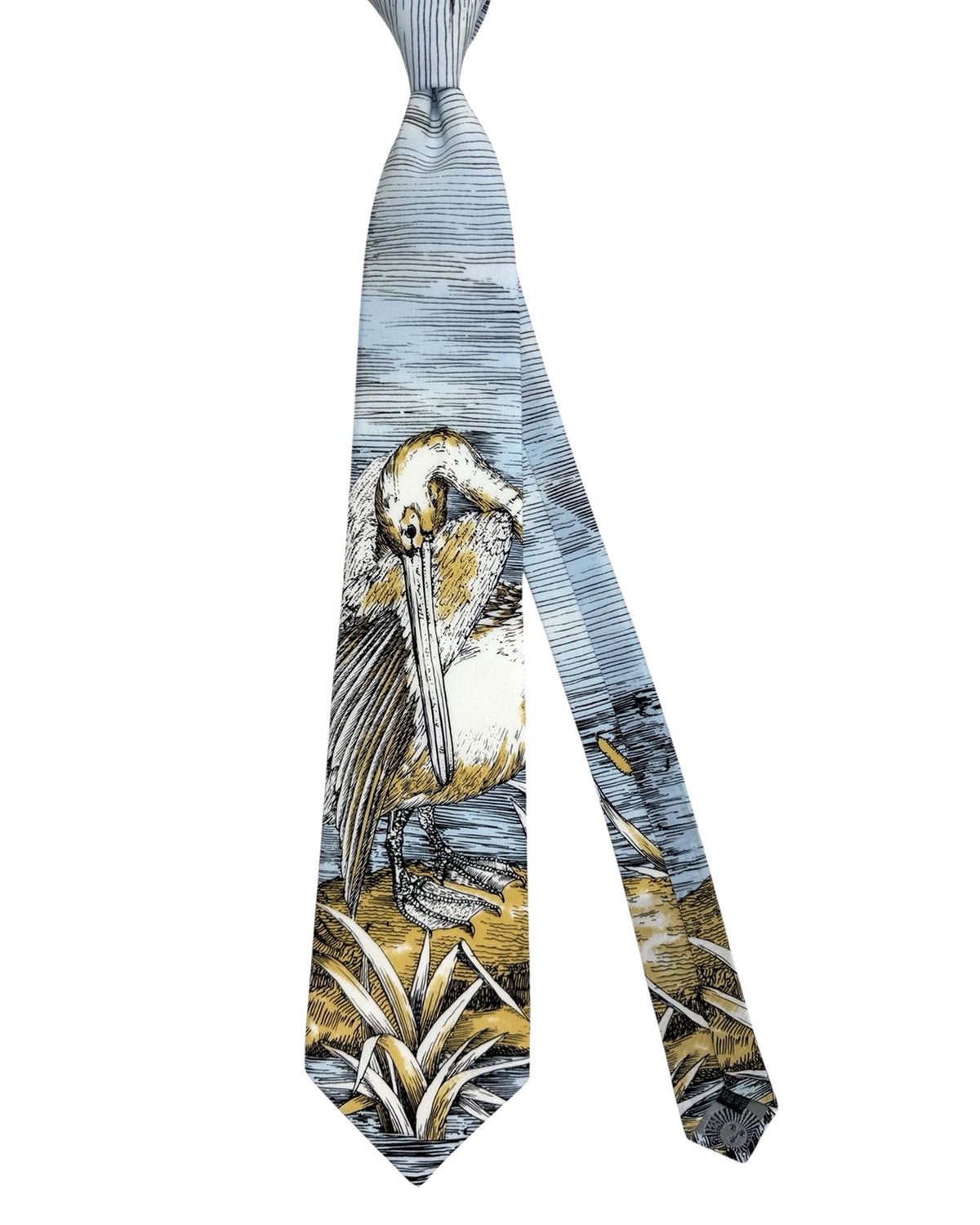 Fornasetti Tie Art Design Water Bird - Wide Necktie