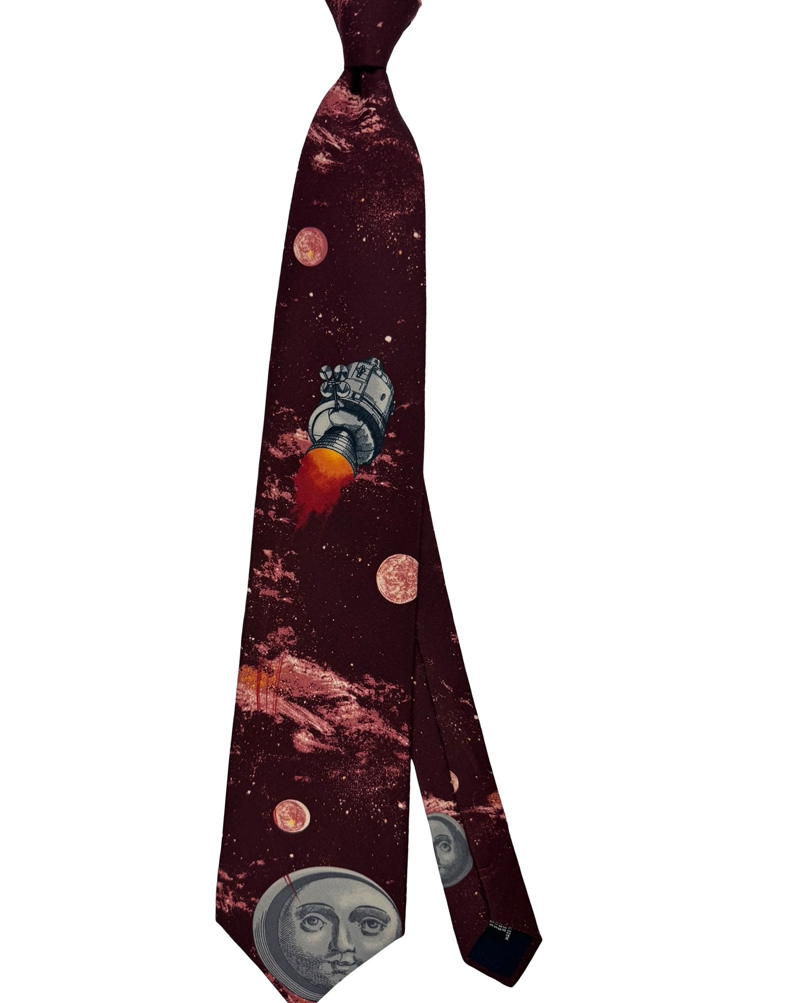 Fornasetti Tie Maroon Apollo - Wide Necktie