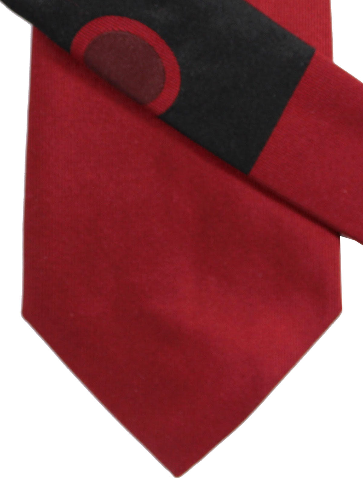 Gene Meyer Silk Tie Maroon Black Geometric