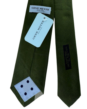 Gene Meyer Tie Forest Green Light Grey Geometric Panel - Hand Made In Italy