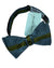Gene Meyer Silk Bow Tie Metal Blue Olive Stripe Design - Self Tie SALE