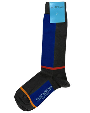 Gene Meyer Men Socks Royal Blue Gray