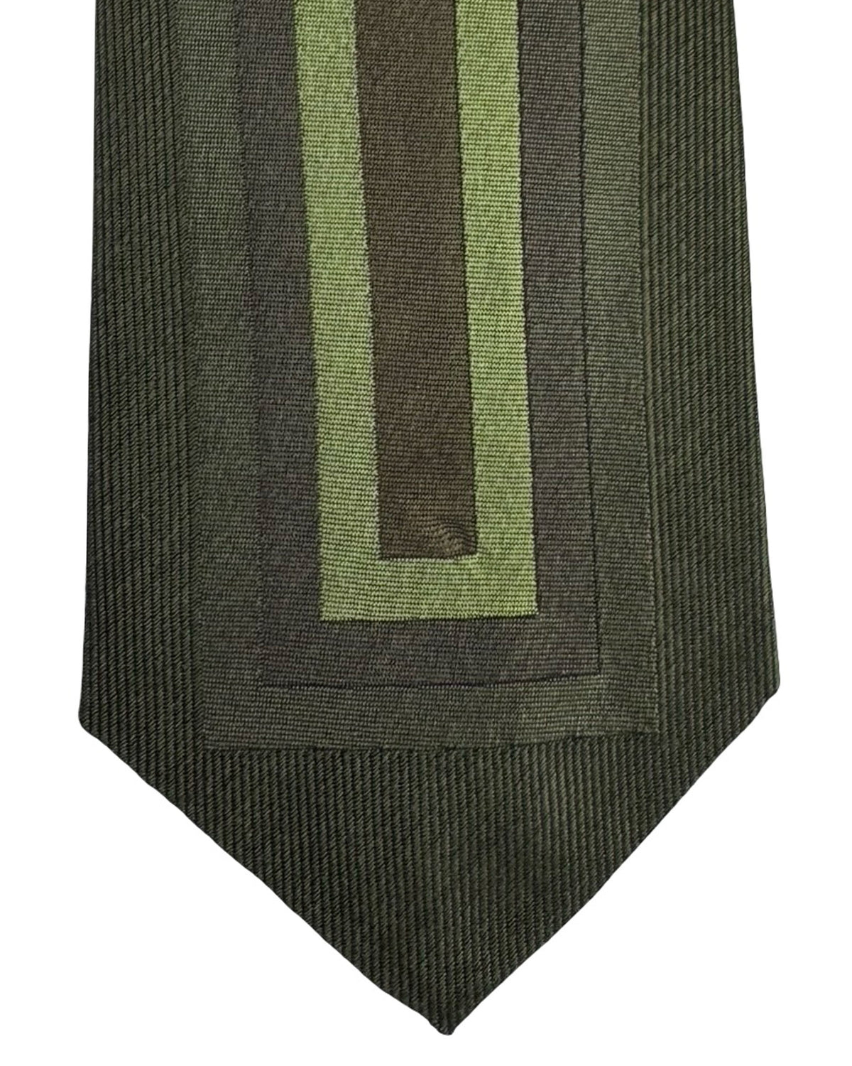 Gene Meyer Tie Green Design - Hand Made In Italy