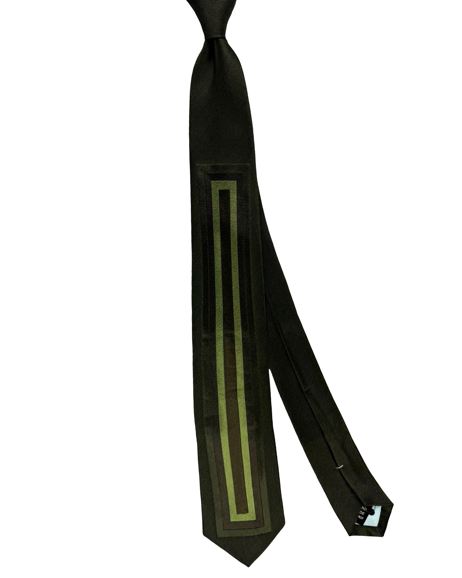 Gene Meyer Tie Green Design - Hand Made In Italy