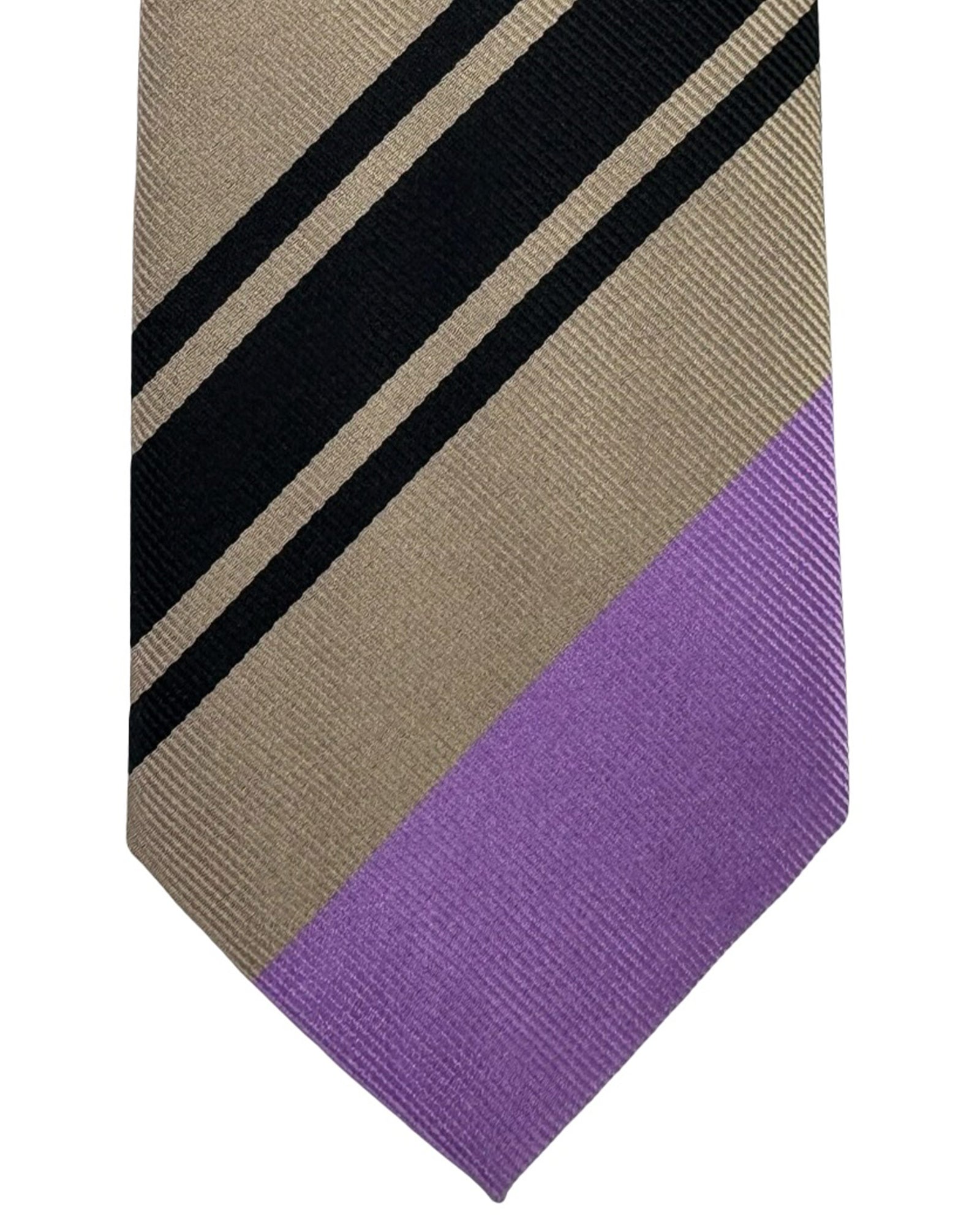 Gene Meyer Tie Striped Design - Hand Made In Italy