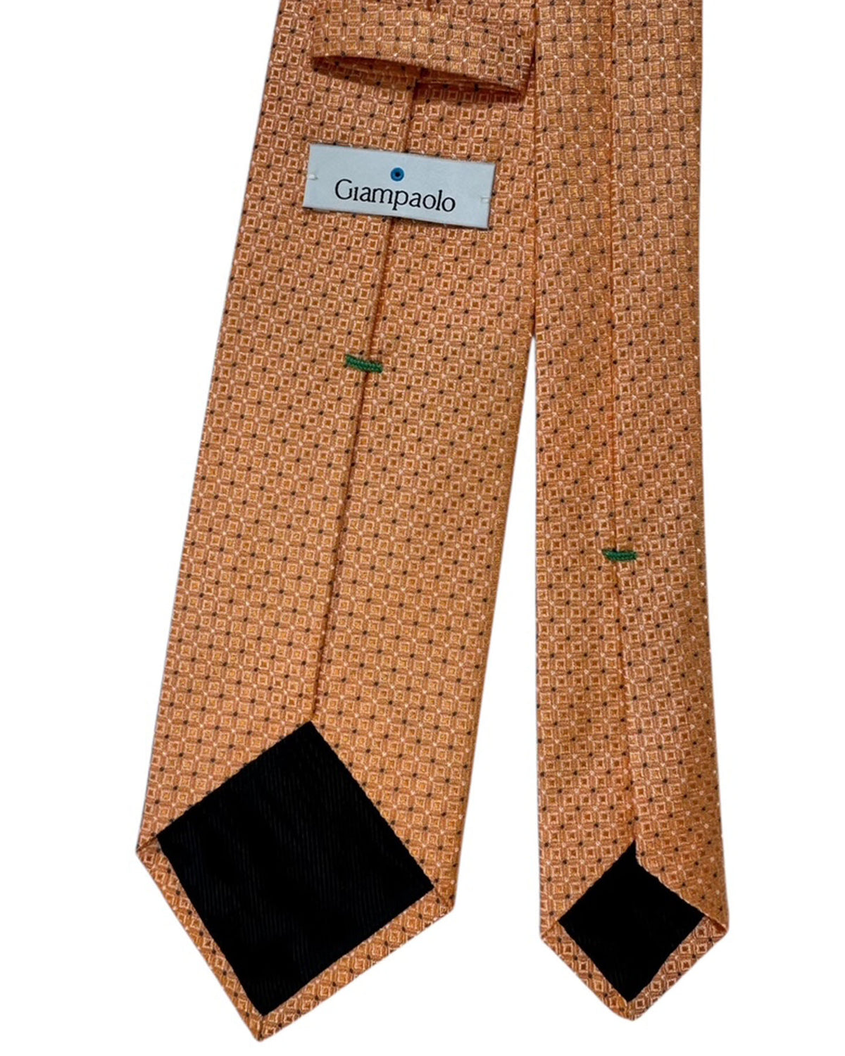 Giampaolo Tie Orange Geometric- Hand Made In Italy SALE