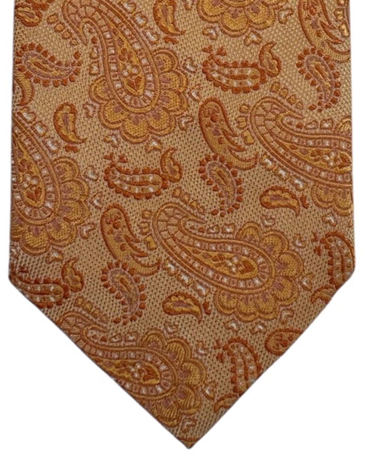 Giampaolo Tie Peach-Orange Paisley - SartorialSALE