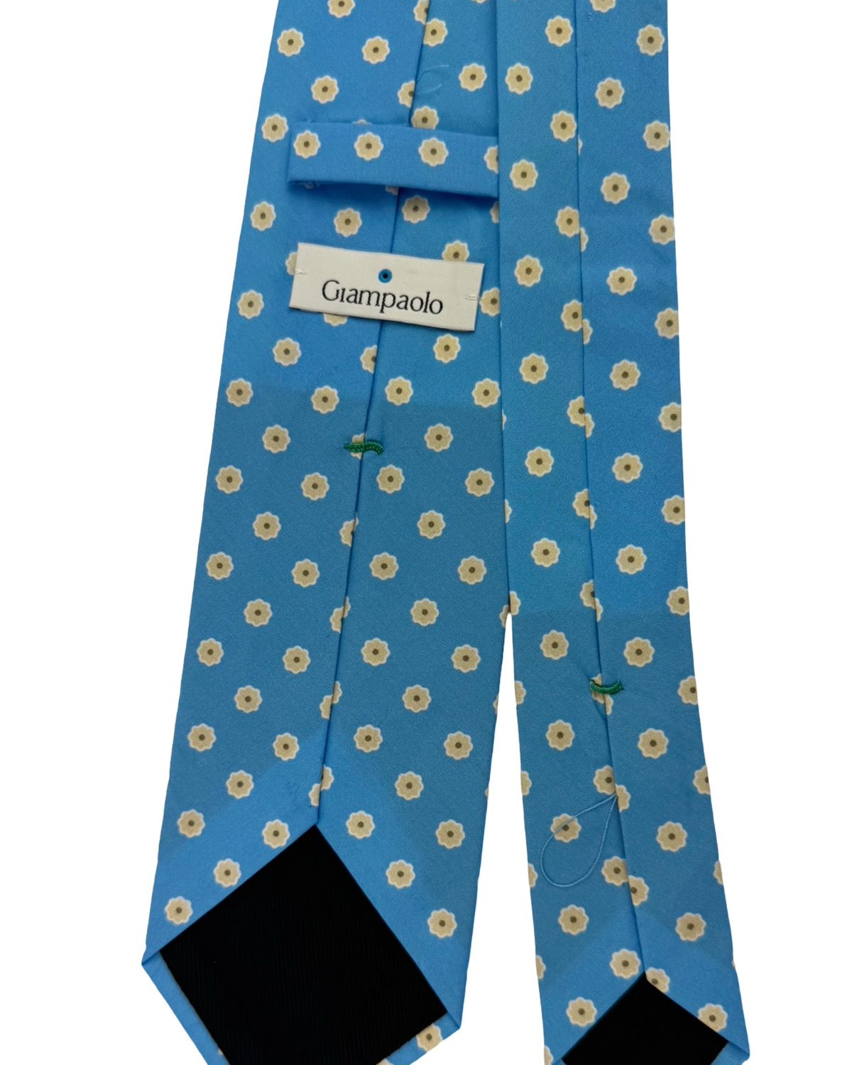 Giampaolo Silk Tie Blue Beige Mini Flowers