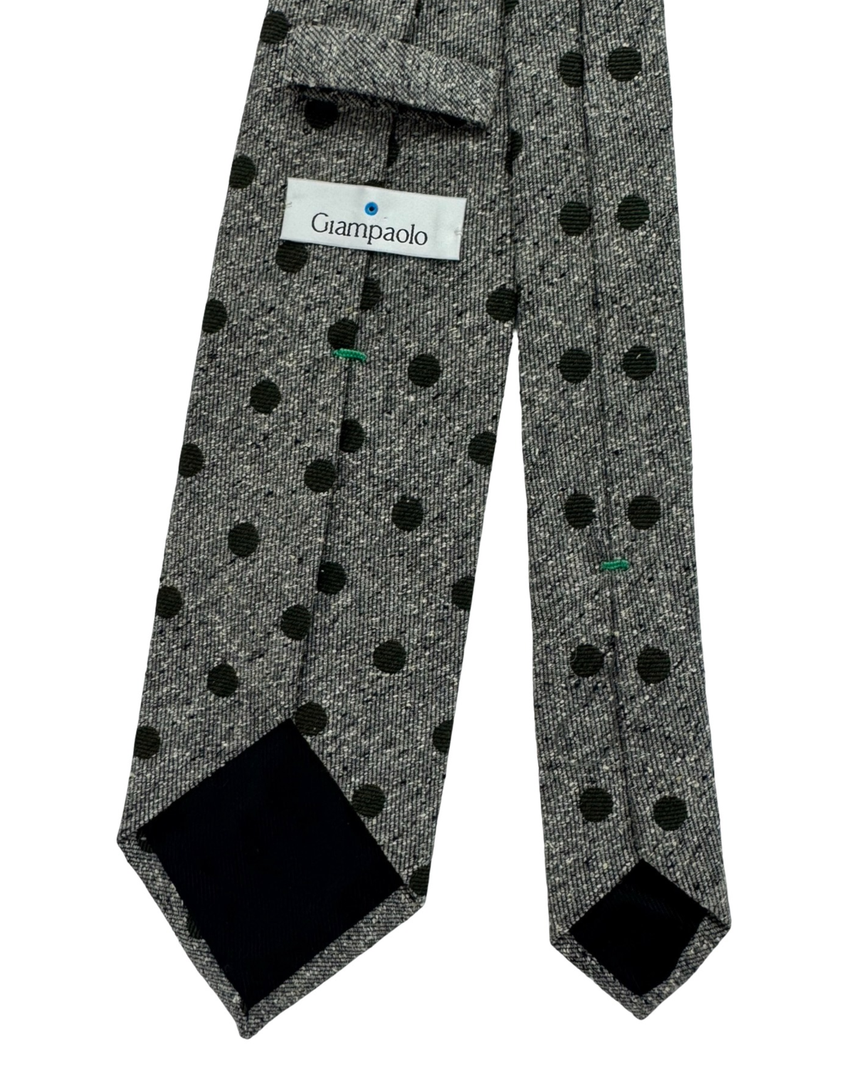 Giampaolo Silk Tie Grey Black Polka Dots