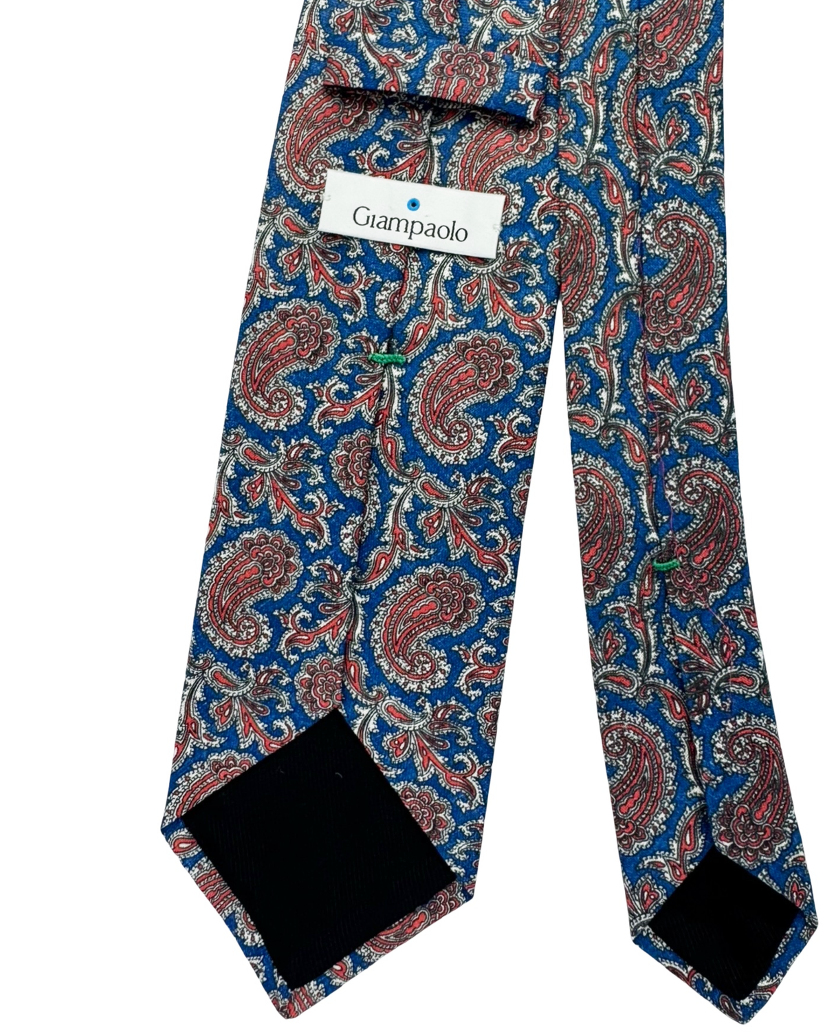 Giampaolo Silk Tie Navy Rust Brown Paisley Design