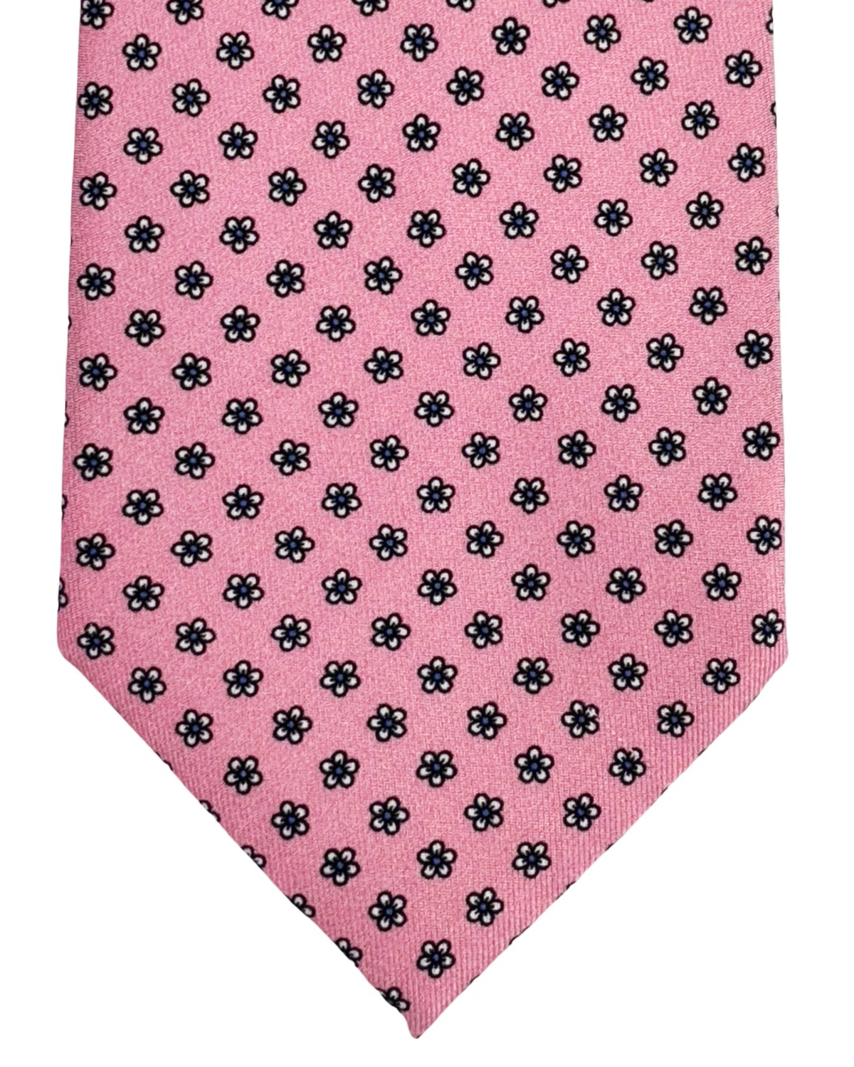 Giampaolo Silk Tie Pink Grey Mini Flowers