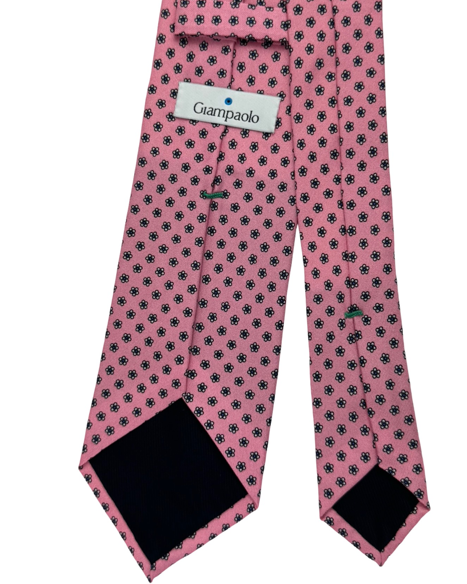 Giampaolo Silk Tie Pink Grey Mini Flowers