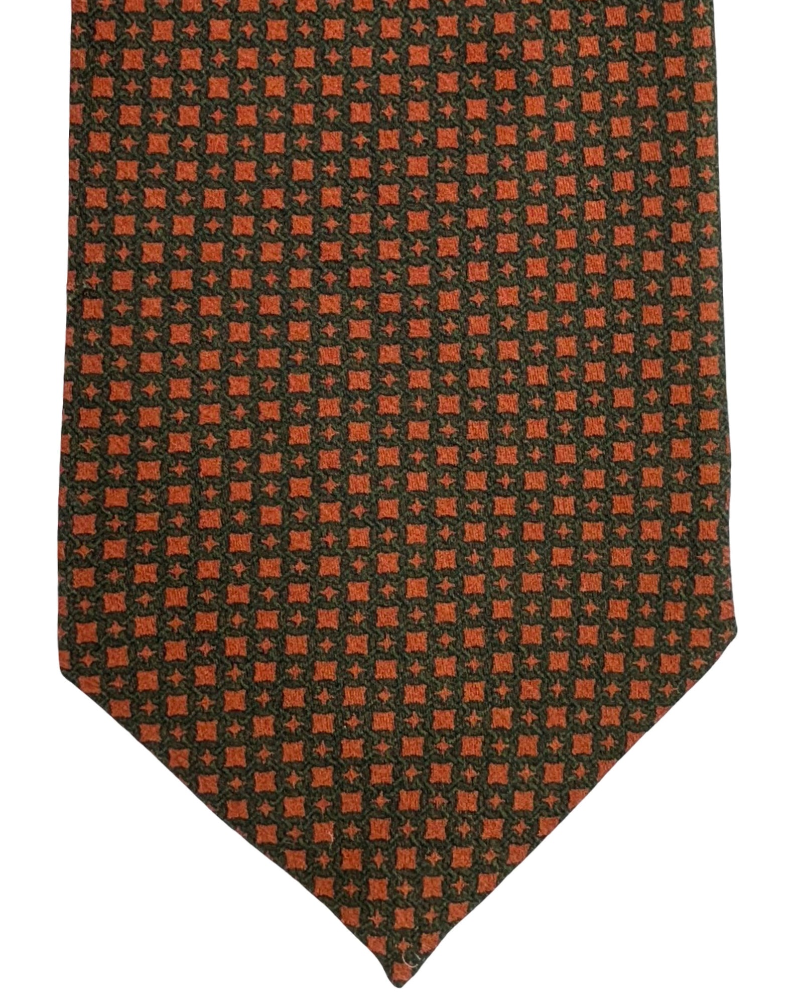 Giampaolo Silk Tie Rust Brown Geometric