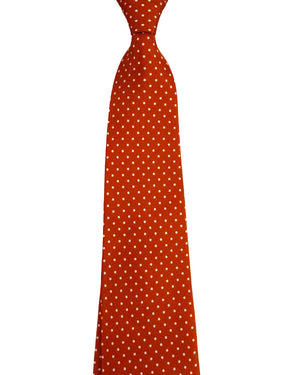 Giampaolo Silk Tie Orange Dots SALE