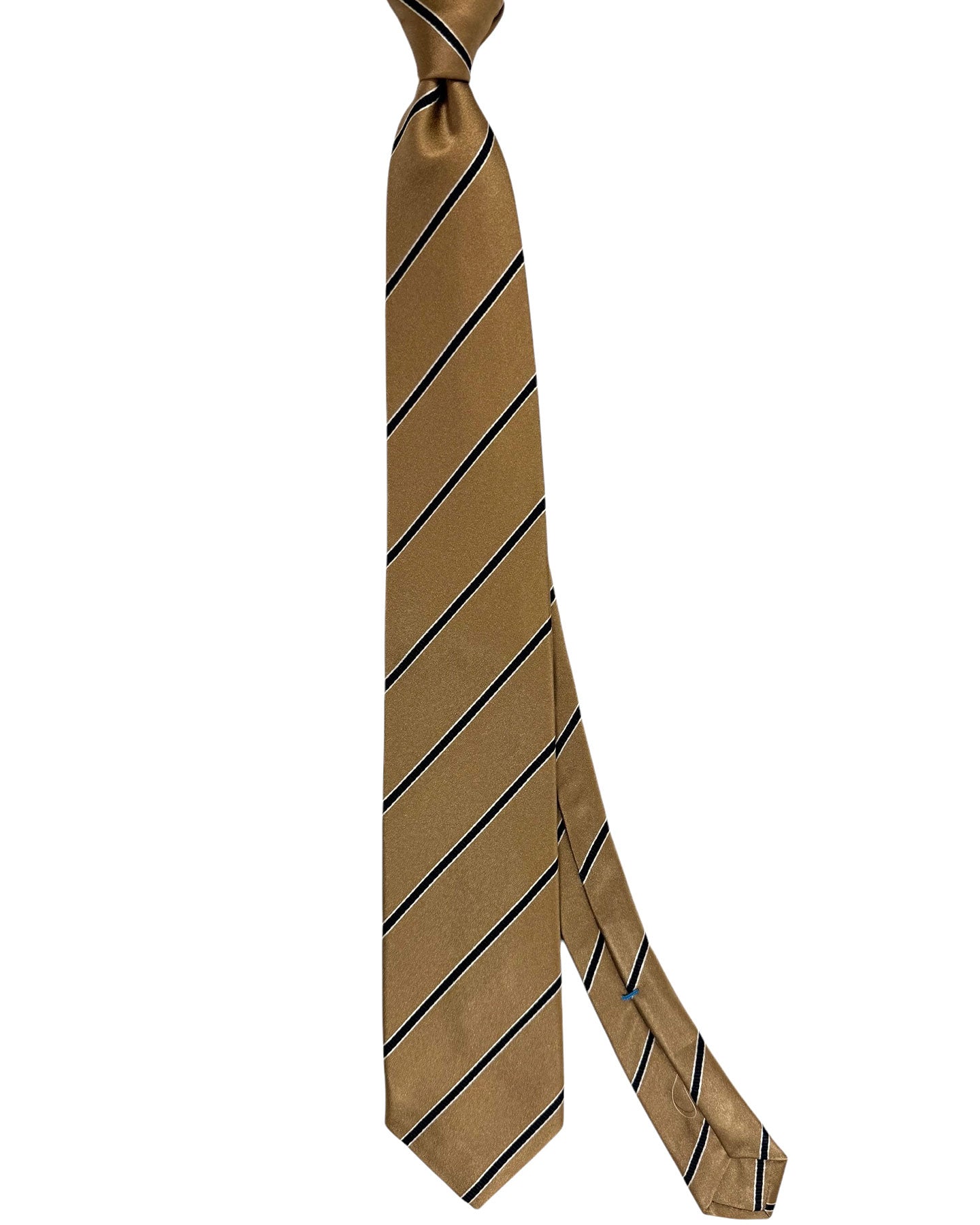 Giampaolo Silk Tie Coffee Brown Stripes - Hand Made In Italy
