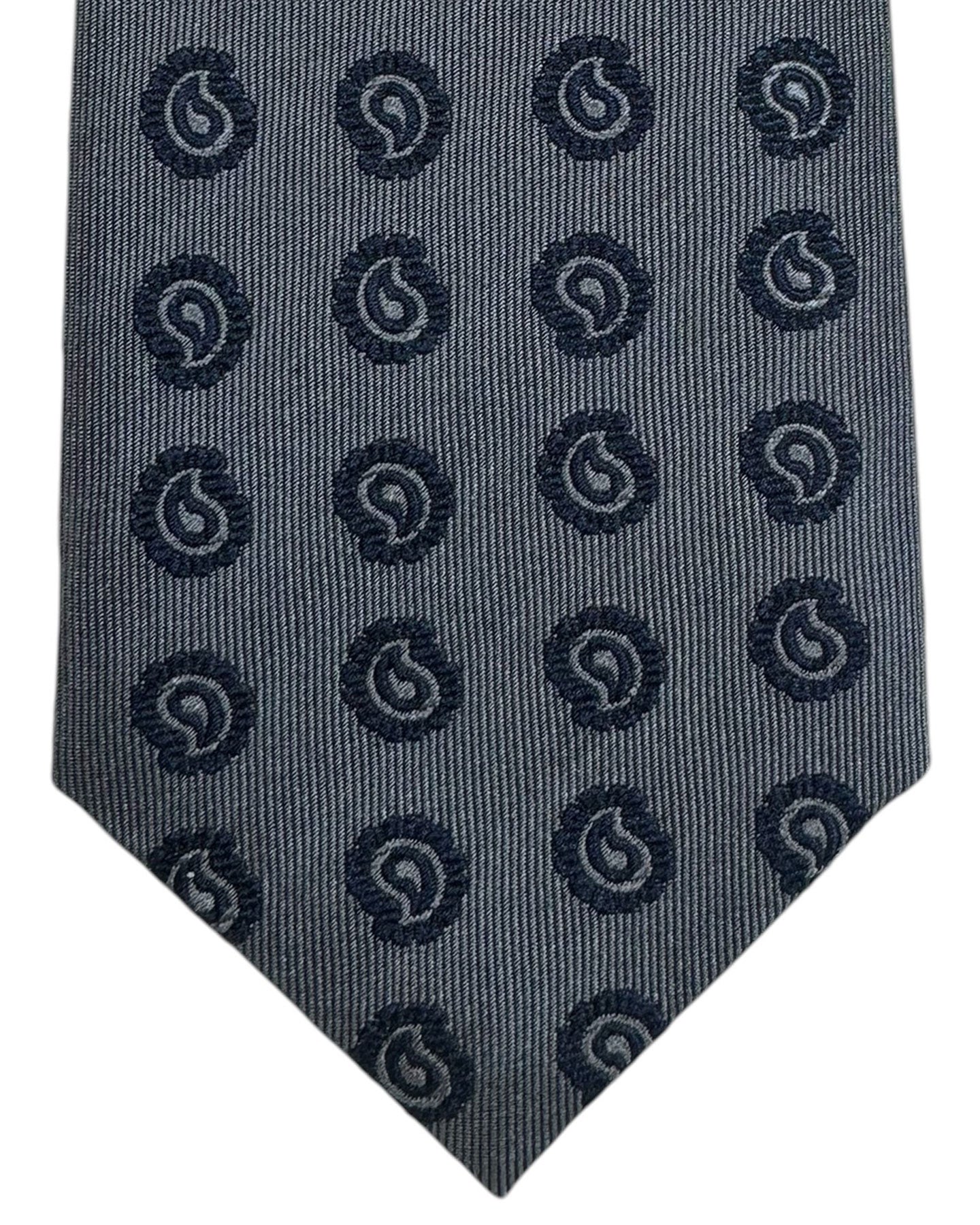 Giampaolo Tie Gray Paisley - Hand Made In Italy SALE