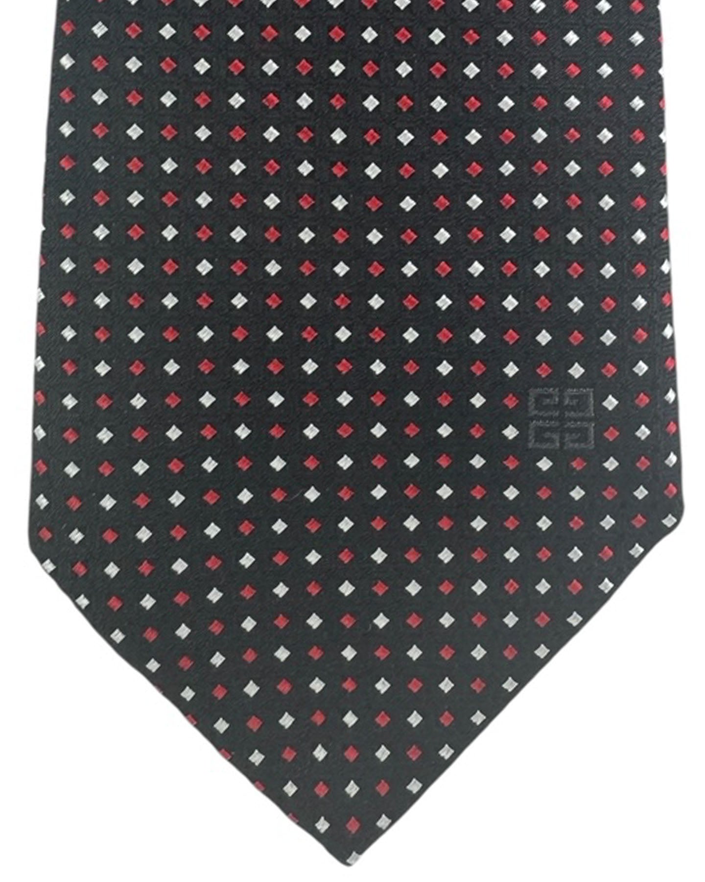 Givenchy Tie Black With Bordeaux Micro Diamond Dots