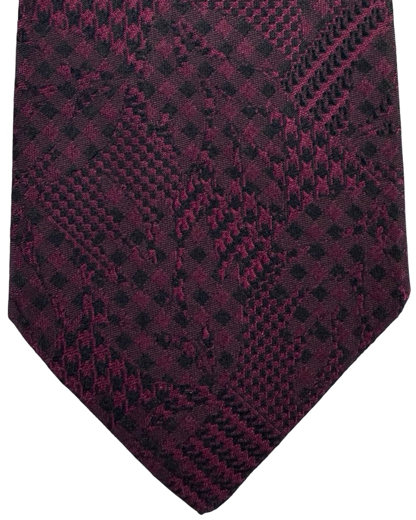Dark Bordeaux Black Patterned Tie