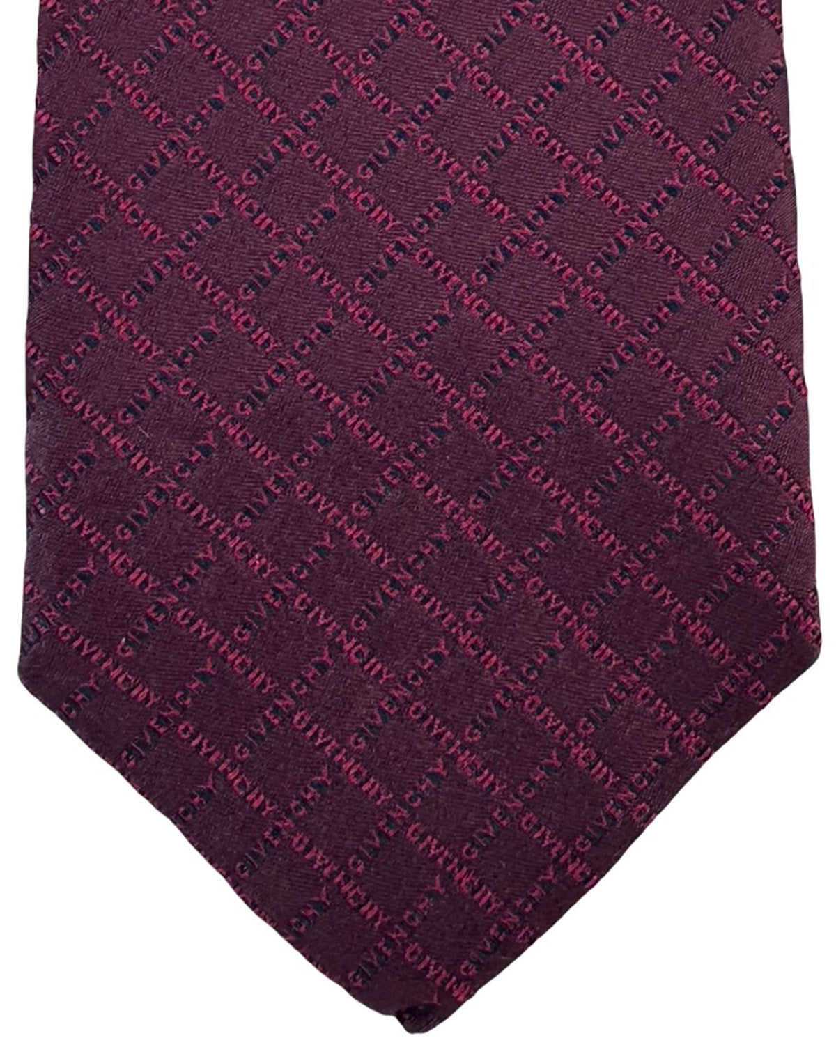 Givenchy Tie Bordeaux And Tonal Diamond Logo Pattern
