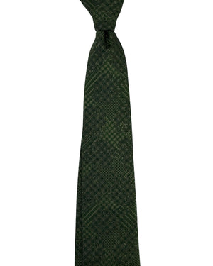 Givenchy Tie Forest Green Tonal Patchwork Pattern