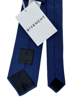 Givenchy Tie Dark Blue Textured Solid Weave