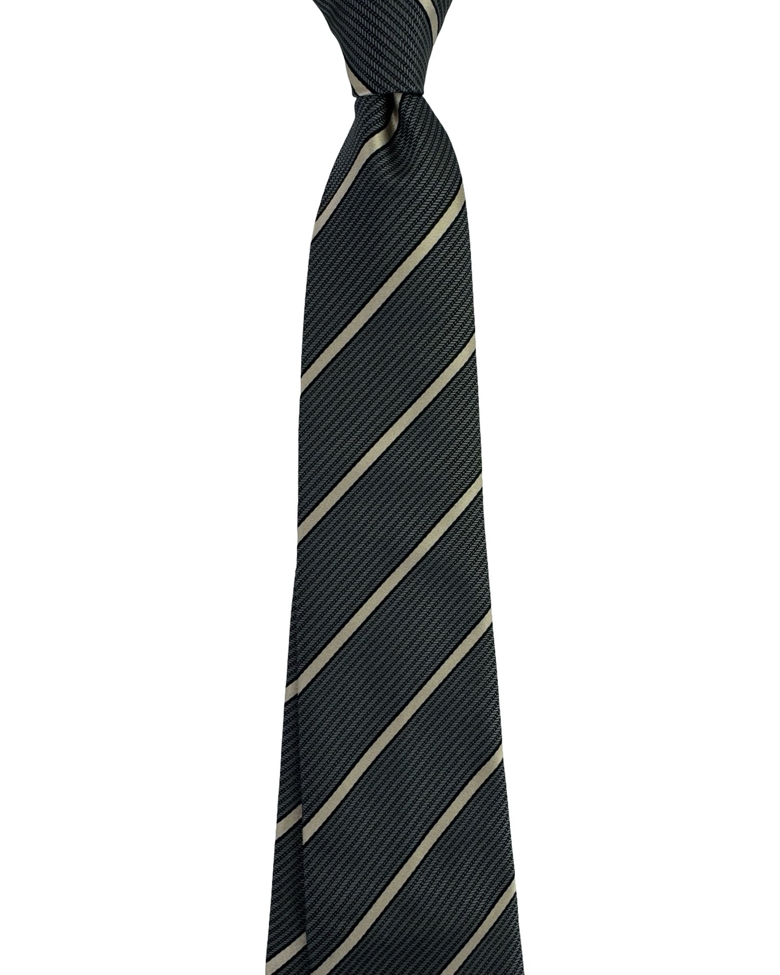 Givenchy Tie Gray Black Silver Stripes
