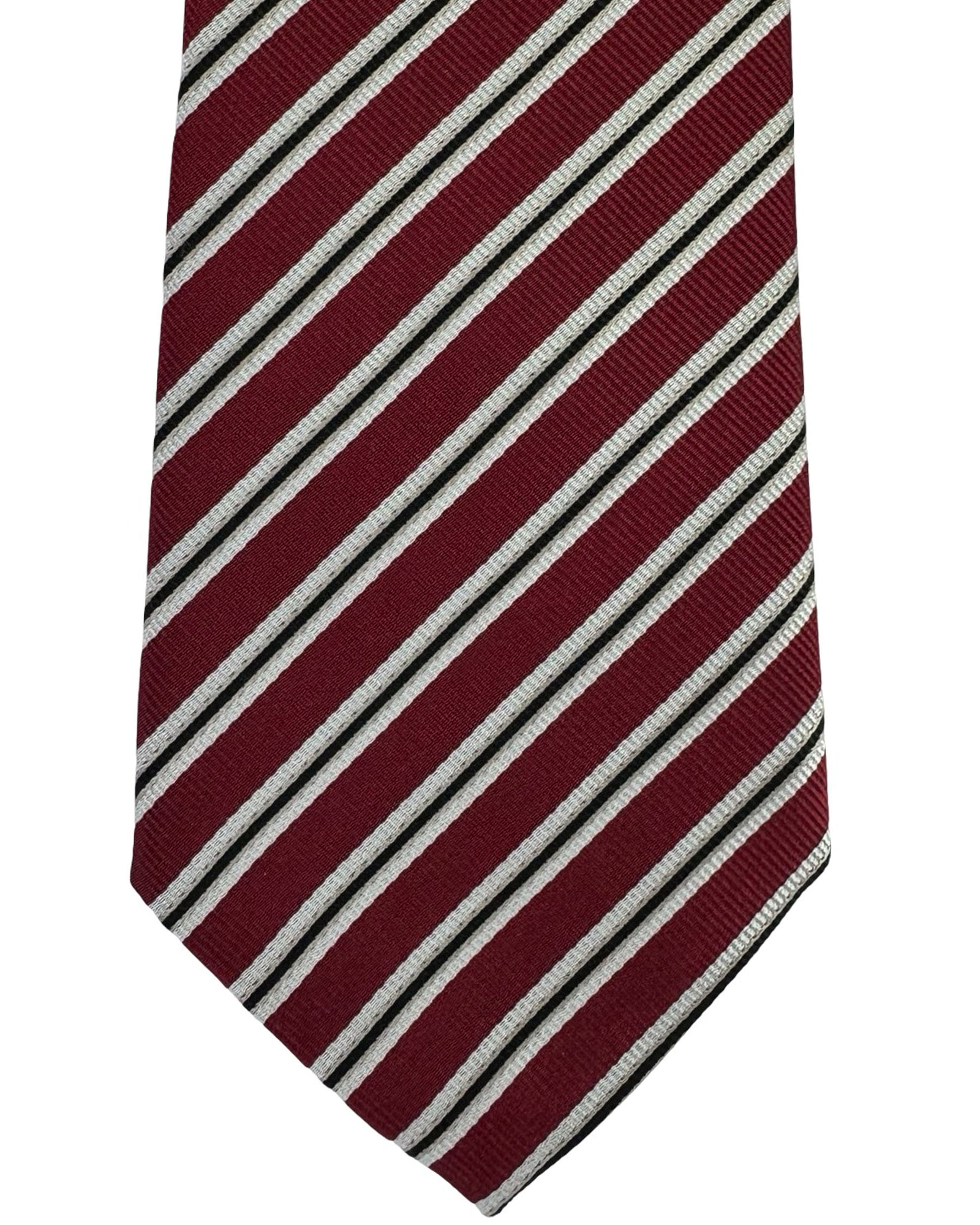 Givenchy Silk Tie Maroon Stripes