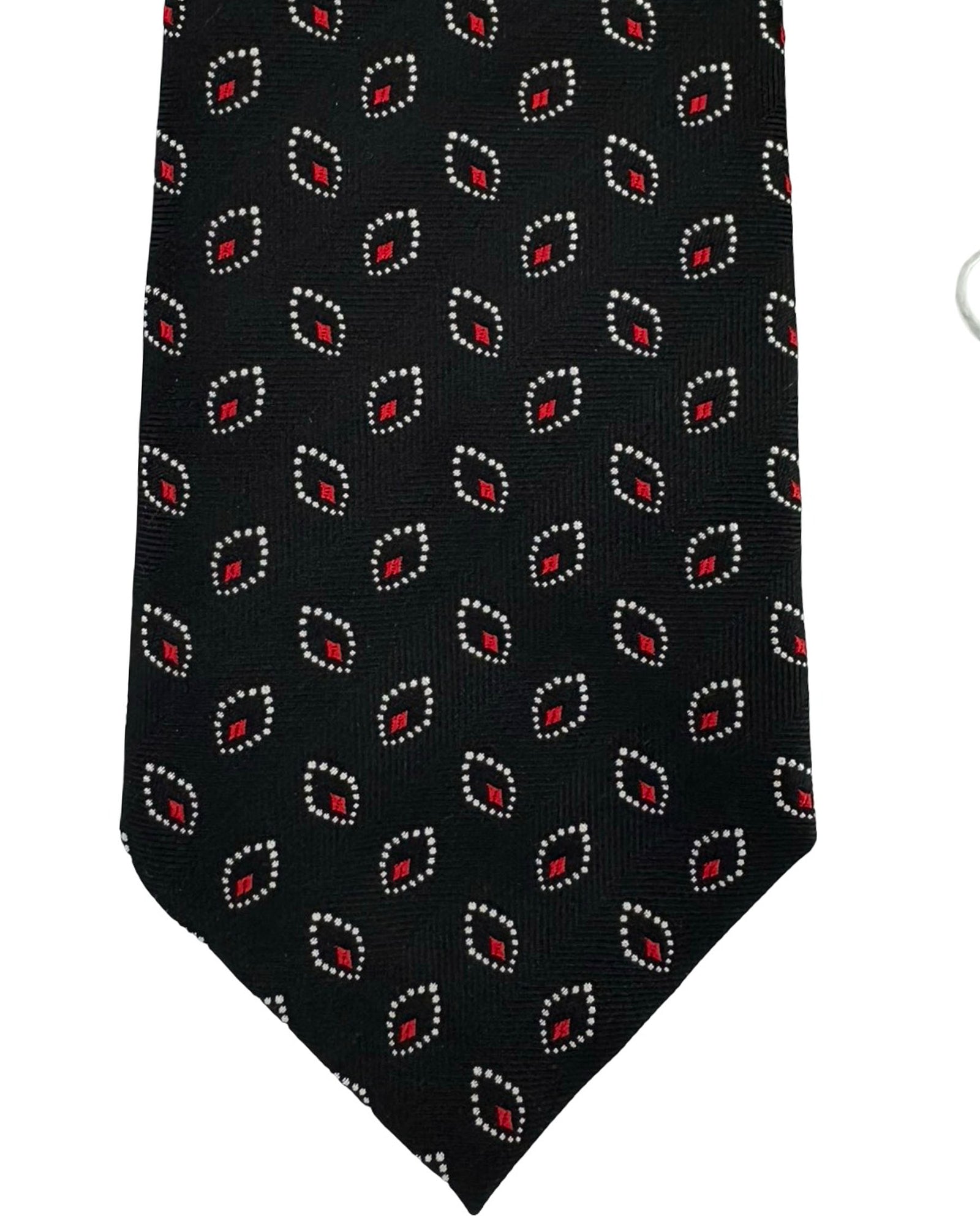 Givenchy Silk Tie Black Red Diamond Dot Pattern