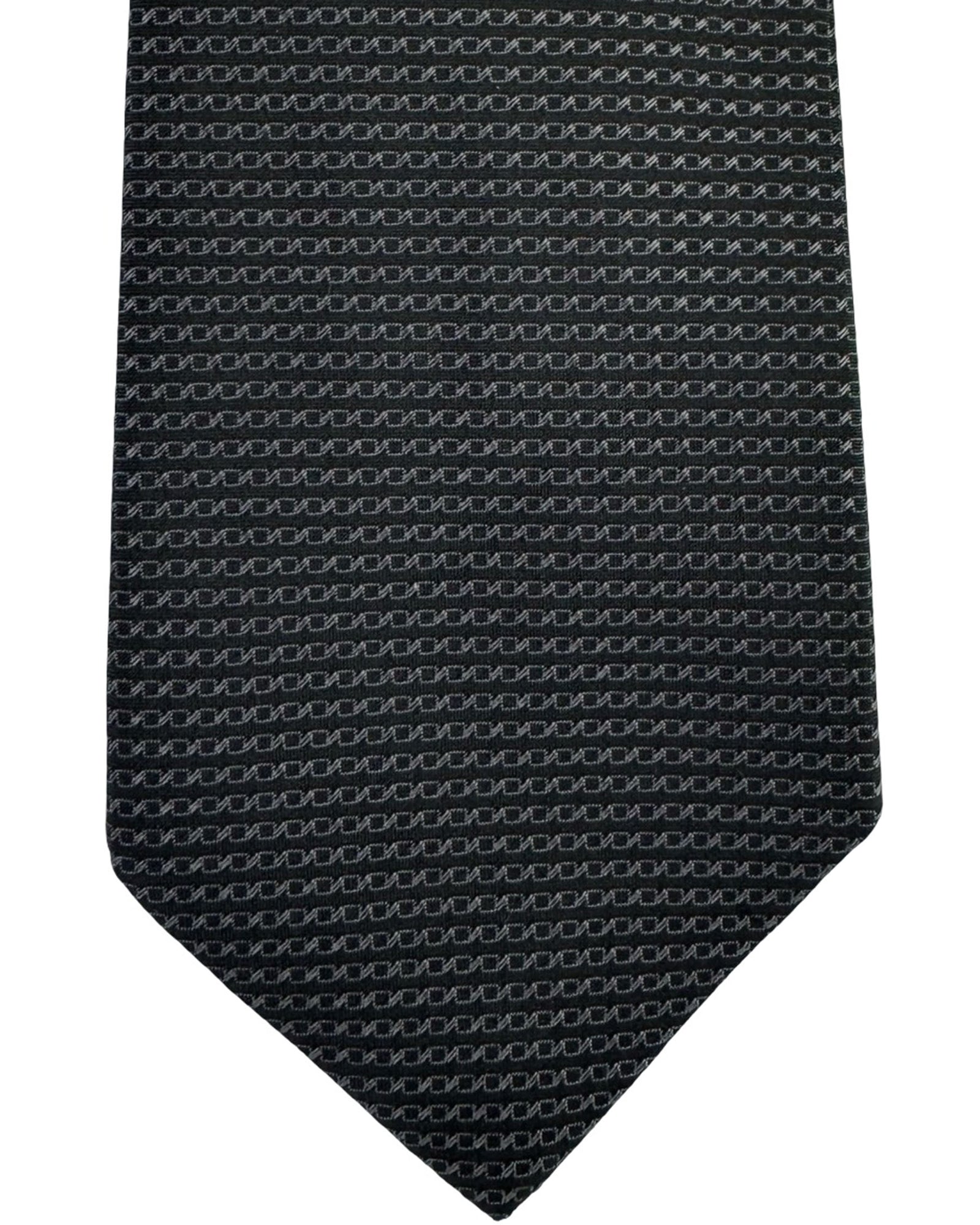Givenchy Silk Tie Black Silver Micro Pattern